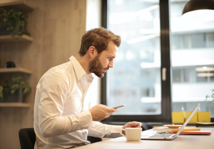 Fintech Marketer Observing His Analytics