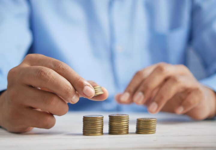man counting his money